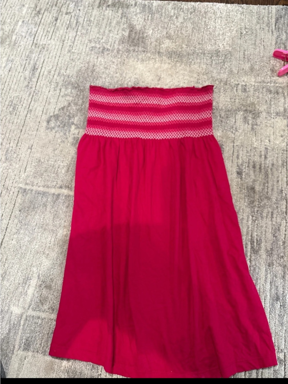 Old Navy Strapless Smocked Mini Dress in pink Smocked top